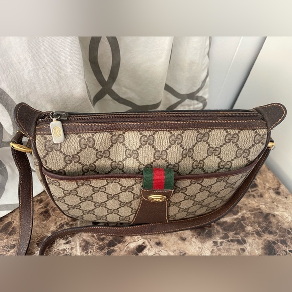 Authentic Vintage GUCCI Ophidie crossbody shoulder bag monogram GG sherry web - Picture 3 of 16